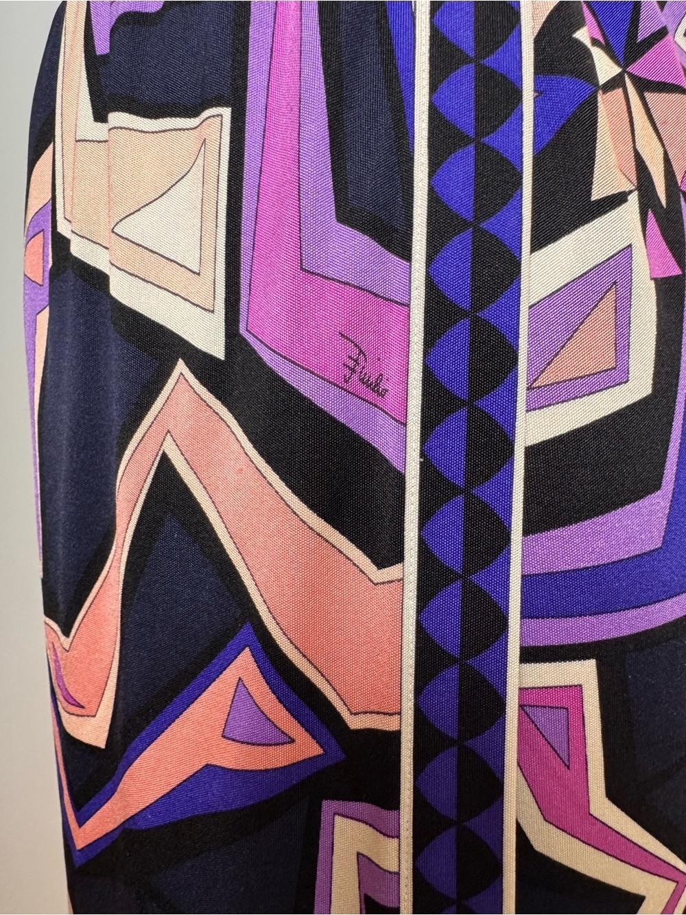 Emilio Pucci Vintage 100% Silk Geometric Print Skirt Size 10 - Picture 7 of 10